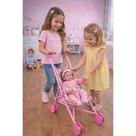 Carrinho Boneca Infantil Dobrável Brinquedo Criança Rosa Levar Passeio