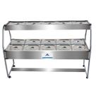 Carrinho Buffet Combinado Inox 10 Cubas Quentes 5 Frias ARMON