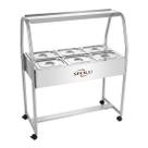 Carrinho Buffet Térmico Self Service Inox 6 Cubas Quentes 7lts 220v Aço Inox Spolu