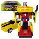 Carrinho Camaro Amarelo Vira Robô C Luz E Som Transformes_HM TOYS