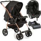 Carrinho com Bebe Conforto Base Galzerano Milano II Rosé