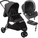 Carrinho com Bebe Conforto Base ISOFIX Burigotto CR3 Gray Red