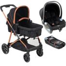Carrinho com Bebe Materna Preto Base Burigotto Revert 22 Preto Cobre