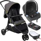 Carrinho com Moises Bebe Conforto Base Burigotto CR3 Gray Neon