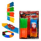 Carrinho Com Pista Trilha Maluca Para Montar Flexível Promo Colorida