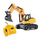 Carrinho Controle Com Fio Trator Escavadeira Move Pá Anda - Dm Toys