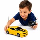 Carrinho Controle Remoto Camaro Amarelo Sem Fio 7 funções