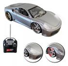 Carrinho Controle Remoto Ferrari corrida LEDs - PRATA