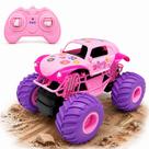 Carrinho Controle Rosa Fusca Monster Off Road 2.4GHz Recarregável com Luz e Pneus Grandes Carrinho Controle Rosa Fusca Monster Off Road 2.4GHz Recarregável com Luz e Pneus Grandes