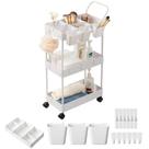 Carrinho de armazenamento danpinera 3 Tier Slim Laundry com rodas brancas