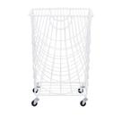 Carrinho de armazenamento Deco 79 Metal Deep Set Mesh Rolling White