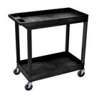 Carrinho de armazenamento Luxor Tub 32x18, 2 prateleiras com capacidade de 400 libras, preto