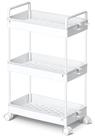 Carrinho de armazenamento rolante Ronlap 3 Tier Slim Plastic White