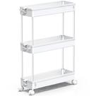 Carrinho de armazenamento rolante SPACEKEEPER Slim 3 Tier (branco)