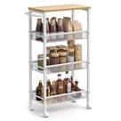 Carrinho de armazenamento rolante VASAGLE 4-Tier 22x45x77 cm branco
