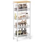 Carrinho de armazenamento rolante VASAGLE 5-Tier 22x45x100 cm branco Carrinho de armazenamento rolante VASAGLE 5-Tier 22x45x100 cm branco