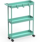 Carrinho de armazenamento Simple Houseware, 3 camadas, turquesa fina/estreita