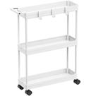 Carrinho de armazenamento SIMPLE HOUSEWARE de 3 camadas, fino e estreito, branco