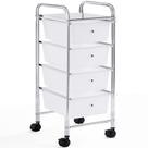 Carrinho de armazenamento Yaheetech 4 gavetas Rolling Plastic White