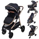 Carrinho de bebe 3 em 1 apolo - qb619 preto
