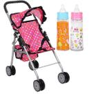 Carrinho de bebê Baby Doll flash n color My First Pink Polka Dot