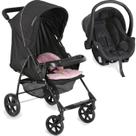 Carrinho de Bebe Bebe Cocoon Black Galzerano Romano G22 Preto Rosa