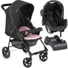 Carrinho de Bebe Bebe Conforto Base Galzerano Romano G22 Preto Rosa
