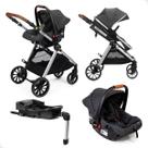 Carrinho de Bebê Bebê Conforto Com Assento Reversível Preto