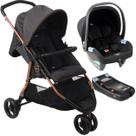 Carrinho de Bebe Bebe Conforto Preto Base Burigotto CR3 22 Gray Cobre