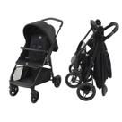 Carrinho De Bebê Berço e Passeio Liu 0 A 15kg Preto e Grafite Burigotto