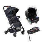 Carrinho de Bebê Burigotto Passeio Zap Com Bebê Conforto Materna e Base Isofix Até 15kgs Dobrável Preto