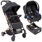 Carrinho de Bebê Burigotto Passeio Zap Com Bebê Conforto Touring e Base Até 15kgs Dobrável Cobre
