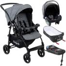 Carrinho de Bebe Burigotto Travel Rio K 22 Ninho Base ISO Preto
