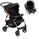 Carrinho de Bebe Burigotto Travel System Rio K 22 Preto Cobre
