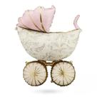 Carrinho de bebê com balão, folha de hélio rosa/verde para chá de bebê