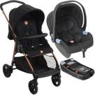 Carrinho de Bebe com Bebe Conforto e Base Burigotto Lui Cobre