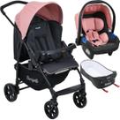Carrinho de Bebe com Bebe Conforto Moises Burigotto Ecco CZ Rosa Carrinho de Bebe com Bebe Conforto Moises Burigotto Ecco CZ Rosa
