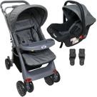 Carrinho de Bebe com Bebe Conforto Passear Baby Atena Cinza