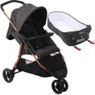 Carrinho de Bebe com Moises Ninho Burigotto CR3 Gray Cobre Carrinho de Bebe com Moises Ninho Burigotto CR3 Gray Cobre