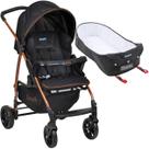 Carrinho de Bebe com Moises Ninho Burigotto Ecco Preto Cobre