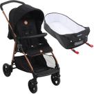 Carrinho de Bebe com Ninho Moises Burigotto Lui Preto Cobre