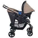 Carrinho de Bebê Ecco até 15Kg Preto e Bege + Bebê Conforto Touring X até 13Kg Burigotto Bege