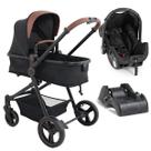 Carrinho de Bebê Galzerano Berço Moisés Com Bebê Conforto e Base Passeio Travel System Ivy Proteção UV50