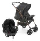 Carrinho De Bebê Galzerano Milano Reversível + Bebê Conforto Cor Preto