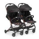 Carrinho De Bebê Gêmeos Galzerano Duolee Duo Preto Cobre até 15kg