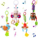 Carrinho de bebê Hanging Toys Sealive de 4 peças Sensory Musical