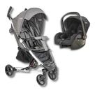 Carrinho de bebe helios ii melange grafite + bebe conforto casulo click preto (415h) - kiddo