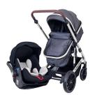 Carrinho de Bebê Itália 3 em 1 Prateado 516 Pro Baby Brasil