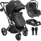 Carrinho de Bebe Kiddo Vox II com Bebe Conforto e Base Preto