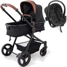 Carrinho de Bebe Moises com Bebe Cocoon Preto Galzerano Ivy G22 Black